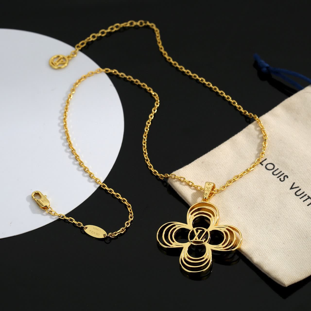 Louis Vuitton Gold Monogram Flower Necklace